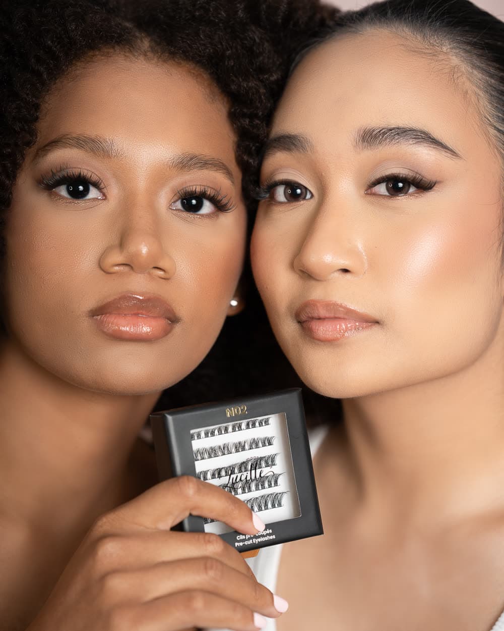 Two models made up for a professional photoshoot